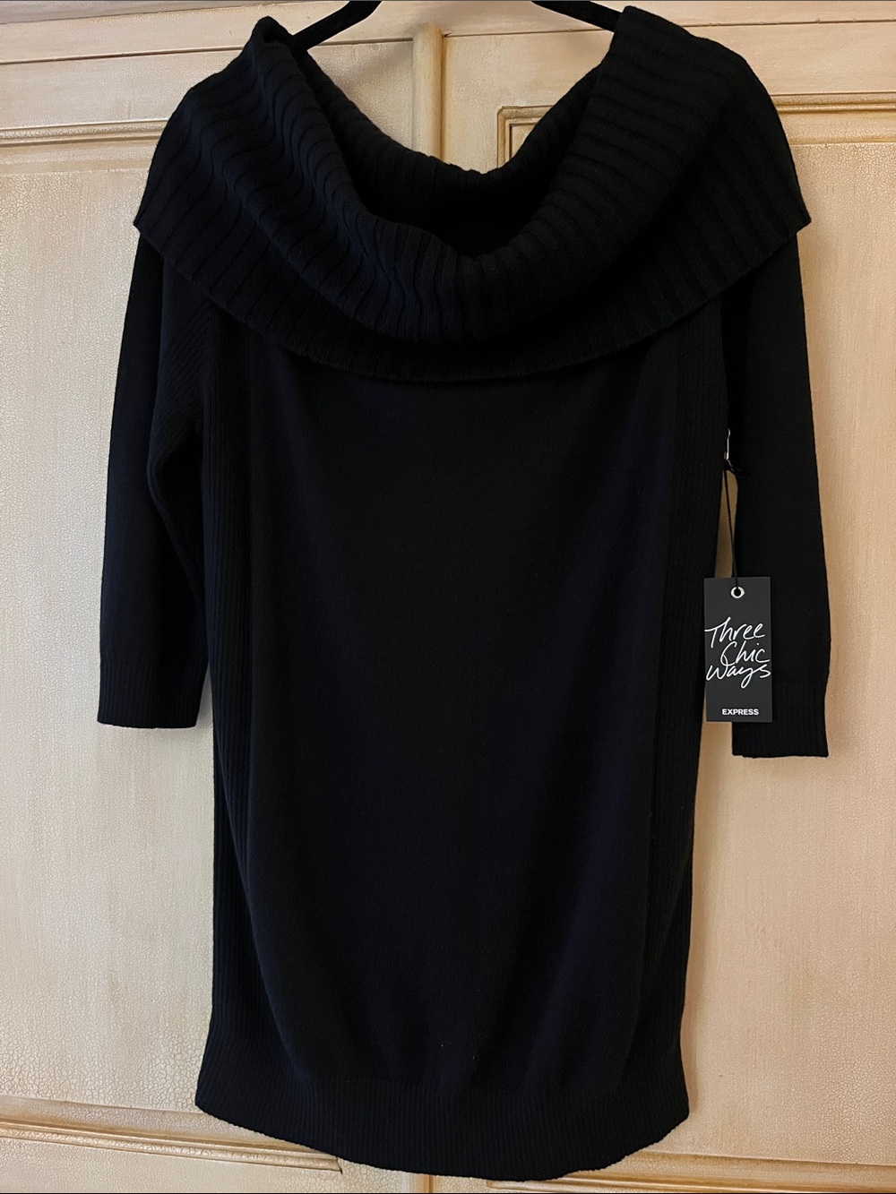 Express Black Off-the-Shoulder Cowl Neck Sweater -NWT-size S